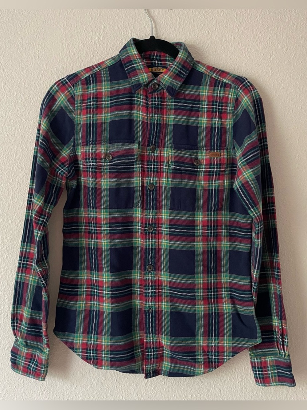 Ralph Lauren Rugby women’s Y2K plaid preppy flannel button down shirt, size 4